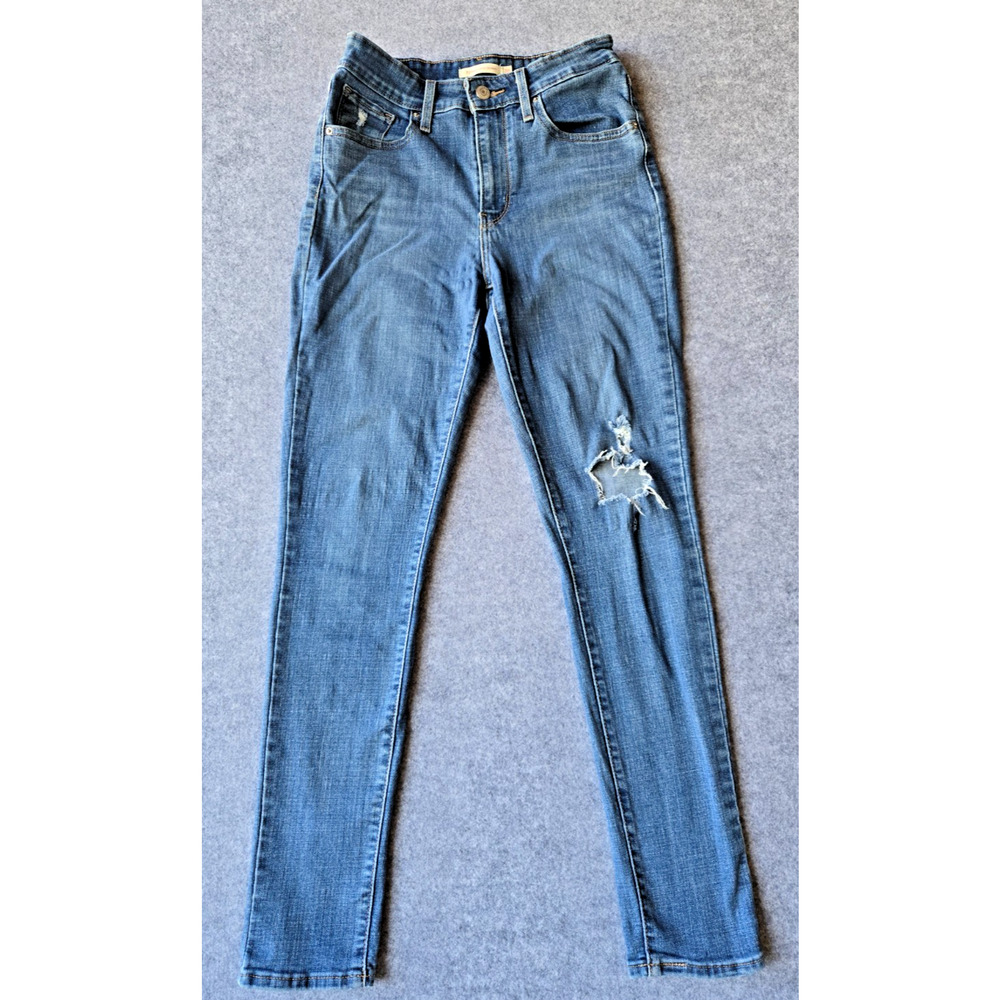 Levi's 721 Jeans Women's Size 28 Blue High Rise Skinny Distressed Medium Wash